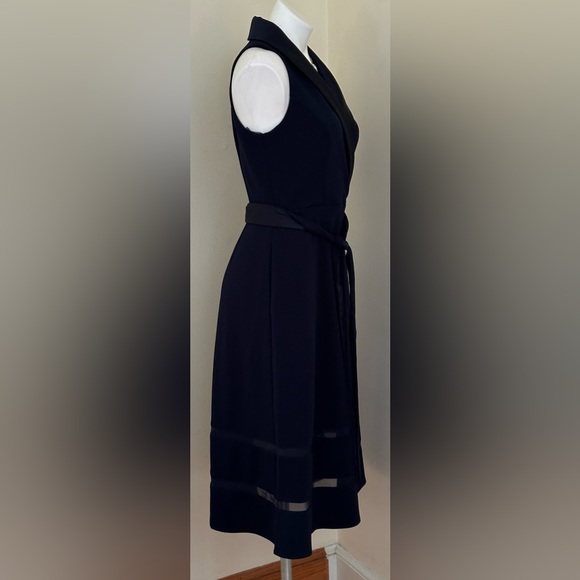 Adrianna Papell  Blue NWT Sleeveless Collard V Neck Fit & Flare Dress Sz 2. - Picture 2 of 16